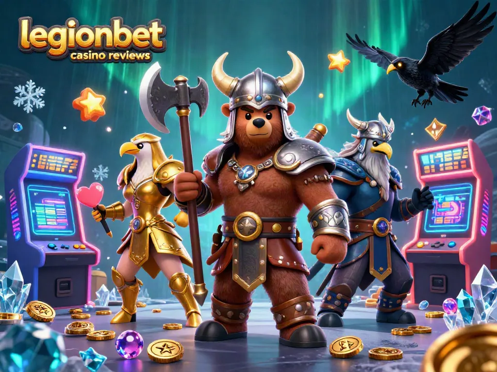 Engage with legionbet casino reviews in this vibrant, action-packed 3D casino illustration.