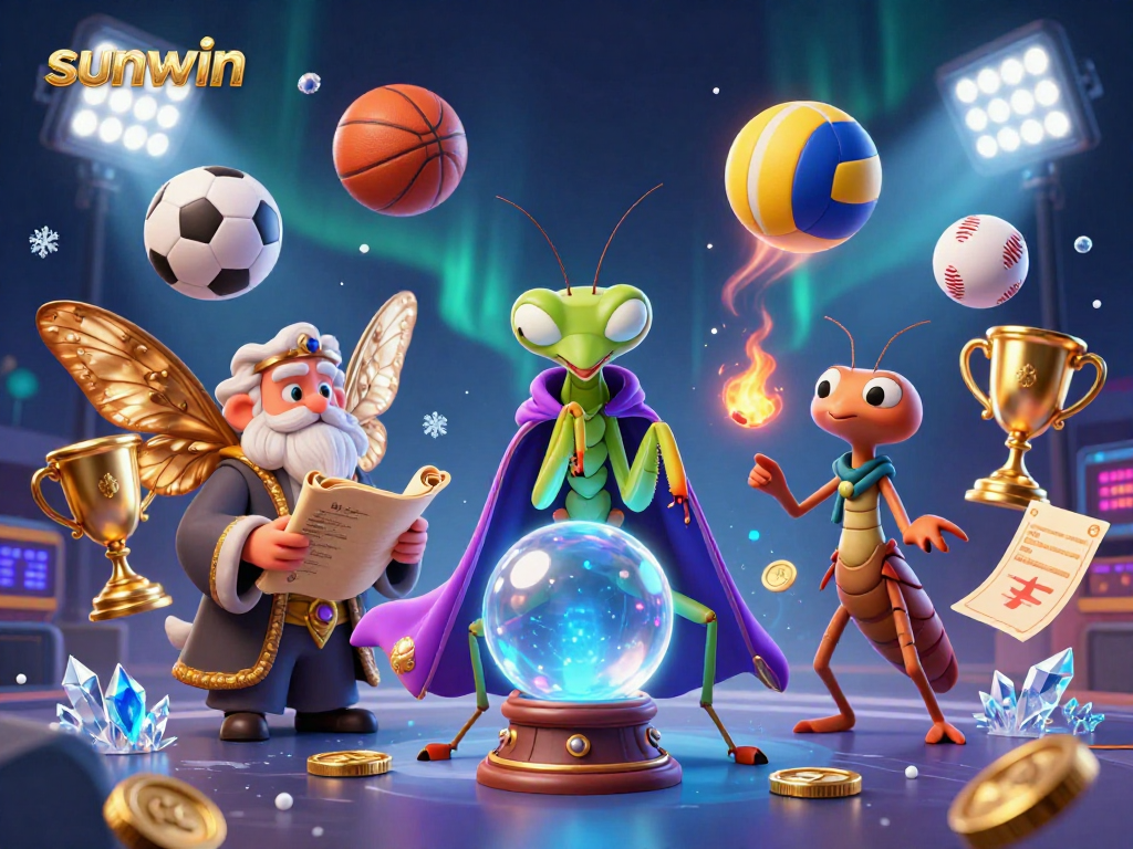 Experience unmatched gaming excitement with sunwin while winning with sports betting, dynamic 3D illustration.