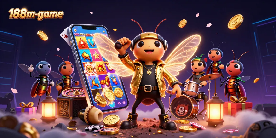 Experience thrilling 188m-game action with our vibrant 3D casino illustration showcasing unique characters and dynamic gaming elements.