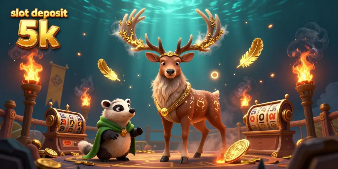Engage in exciting gameplay with slot deposit 5k, featuring vibrant characters and dynamic casino elements.